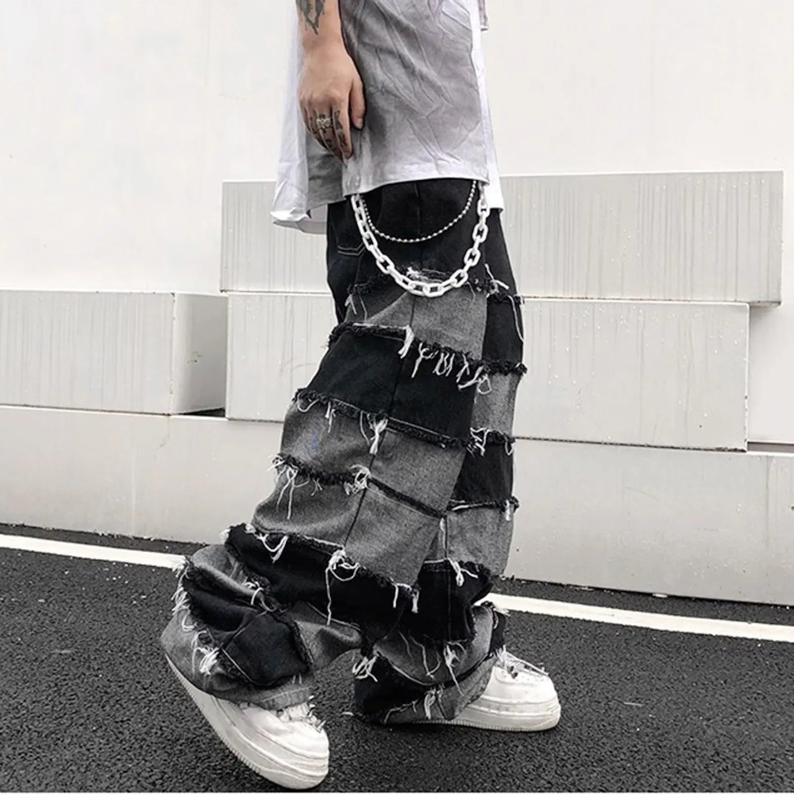 Splice Wide Leg Jeans